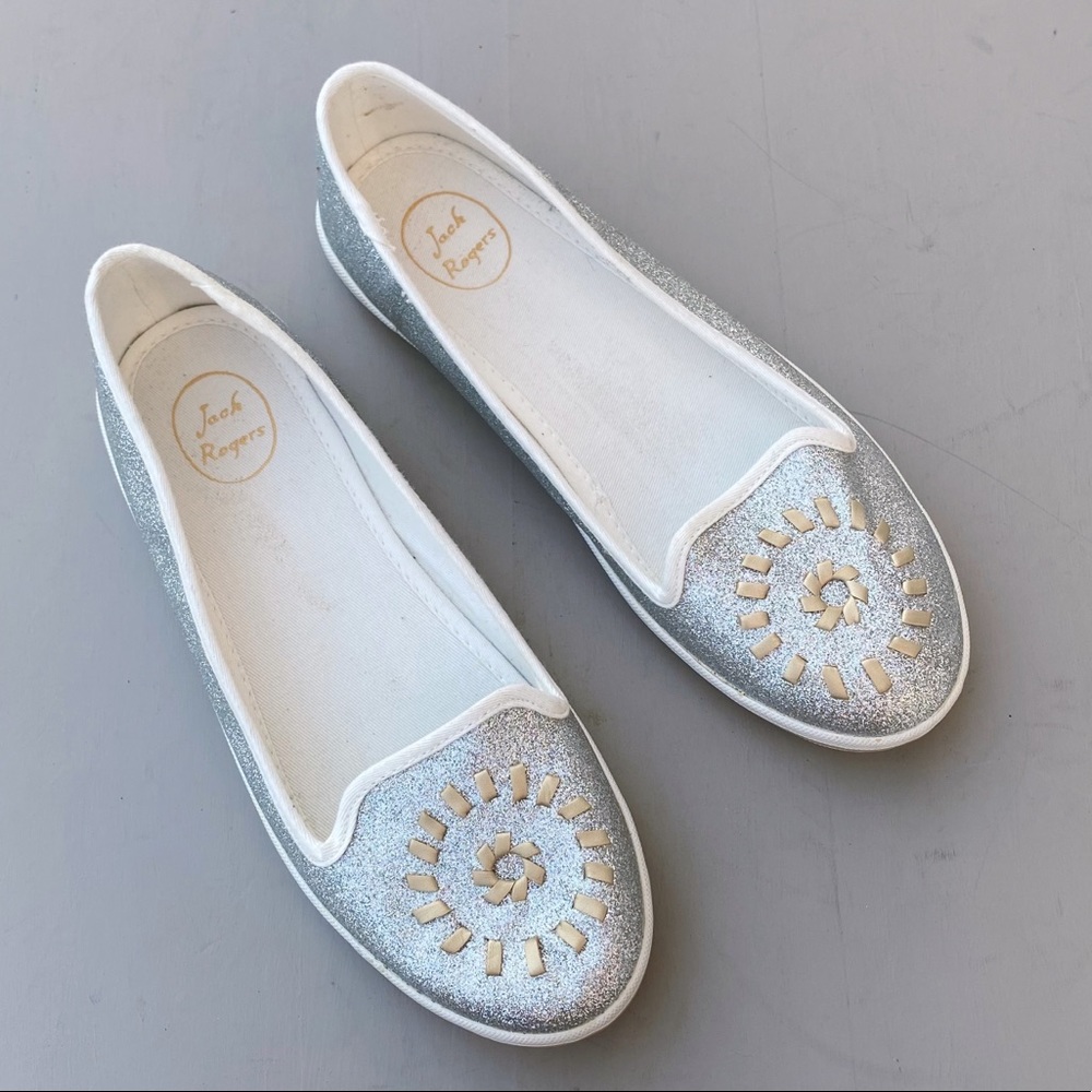 Jack Rogers Silver Sparkle sneakers sz 9.5